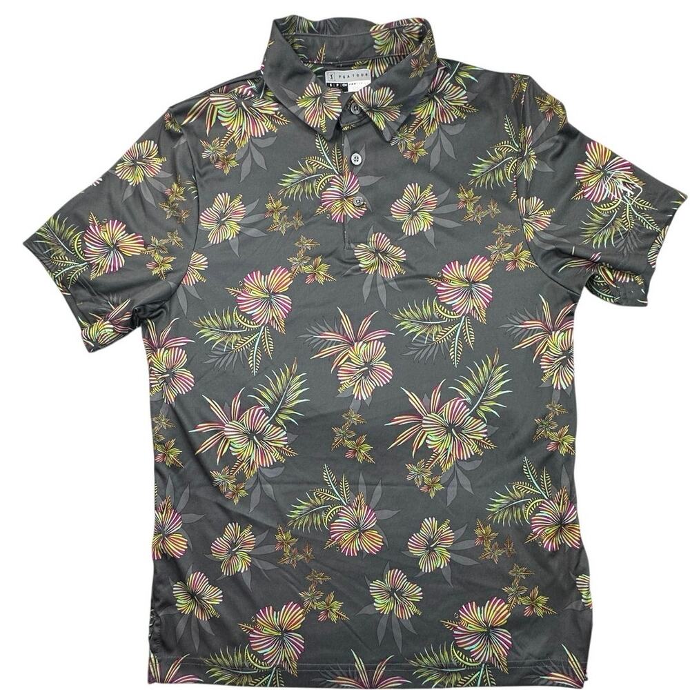 PGA TOUR Polo Shirt Pro Series Hibiscus Floral